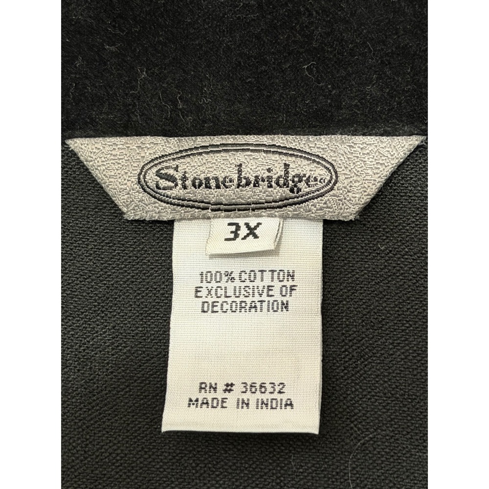 Stonebridge Womens 3X Black Corduroy Jacket Lion Tapestry Back Leopard Print - Picture 4 of 6